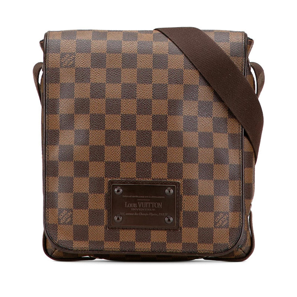 Louis Vuitton Damier Brooklyn Crossbody Bag Brown Leather